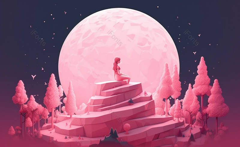 一个女孩卡通风小清新母亲节插画海报,插画/手绘图,插画/手绘图库,插画/手绘图下载,插画/手绘